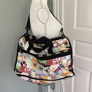 LeSportsac Weekender Bag Duffle Tote Travel Shoulder Washable